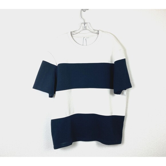 Zara Women's Pullover Color Block Shirt Size XL Striped Stretch Lagenlook - Picture 1 of 6